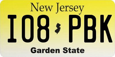 NJ license plate I08PBK