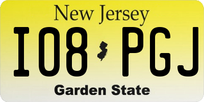 NJ license plate I08PGJ