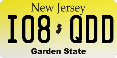 NJ license plate I08QDD