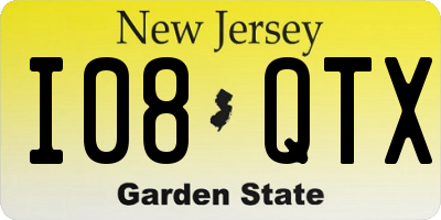 NJ license plate I08QTX