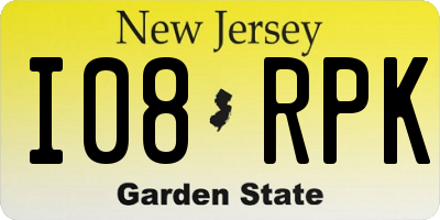NJ license plate I08RPK