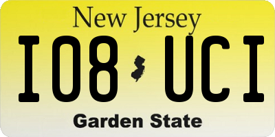NJ license plate I08UCI