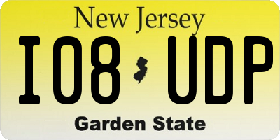 NJ license plate I08UDP