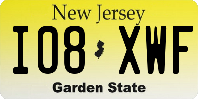 NJ license plate I08XWF