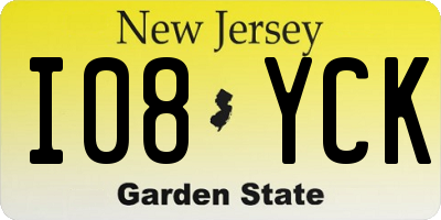 NJ license plate I08YCK