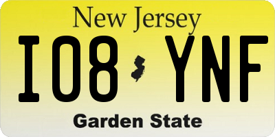 NJ license plate I08YNF