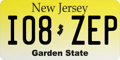 NJ license plate I08ZEP