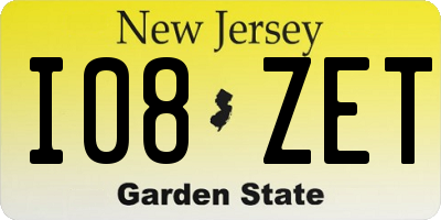 NJ license plate I08ZET