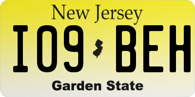 NJ license plate I09BEH