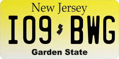 NJ license plate I09BWG