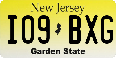NJ license plate I09BXG