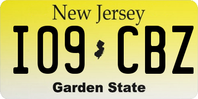 NJ license plate I09CBZ