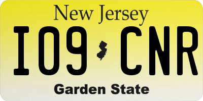 NJ license plate I09CNR
