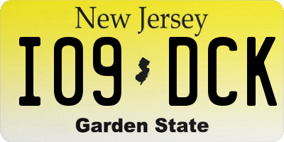 NJ license plate I09DCK