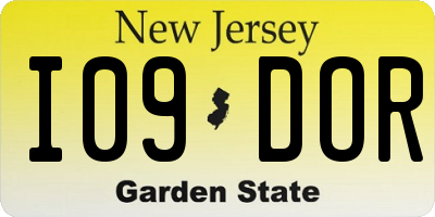 NJ license plate I09DOR