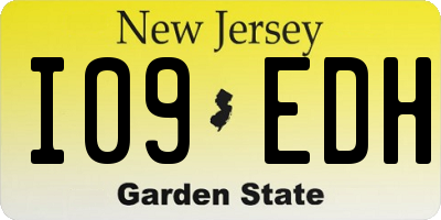 NJ license plate I09EDH