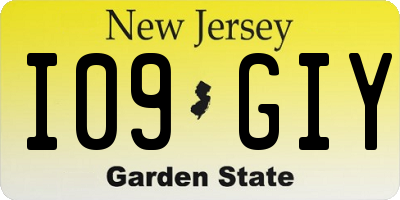 NJ license plate I09GIY