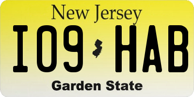 NJ license plate I09HAB