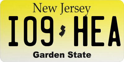 NJ license plate I09HEA