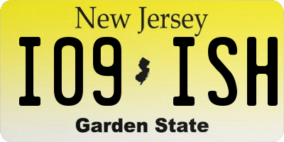 NJ license plate I09ISH