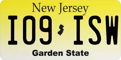 NJ license plate I09ISW