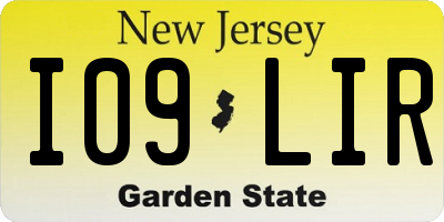 NJ license plate I09LIR