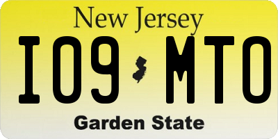 NJ license plate I09MTO