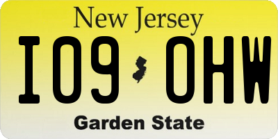 NJ license plate I09OHW