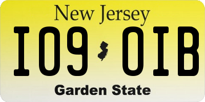 NJ license plate I09OIB