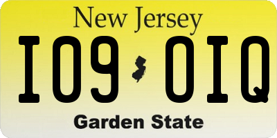 NJ license plate I09OIQ