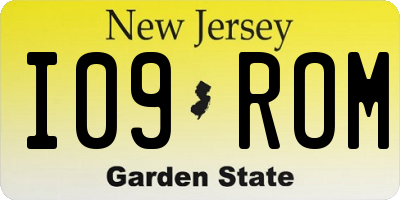 NJ license plate I09ROM