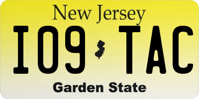 NJ license plate I09TAC