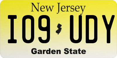 NJ license plate I09UDY