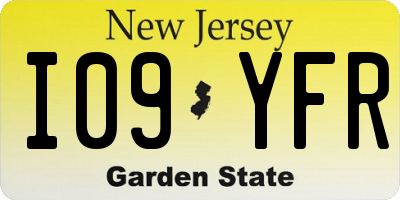NJ license plate I09YFR