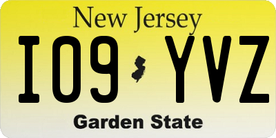 NJ license plate I09YVZ
