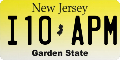 NJ license plate I10APM