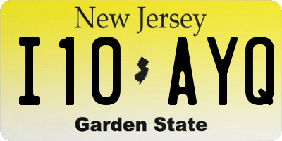 NJ license plate I10AYQ
