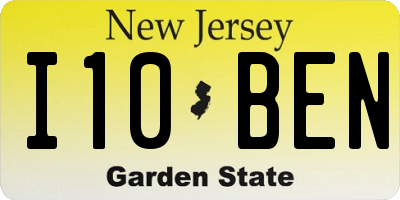 NJ license plate I10BEN