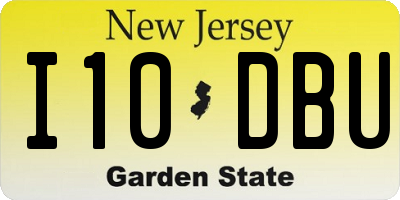 NJ license plate I10DBU