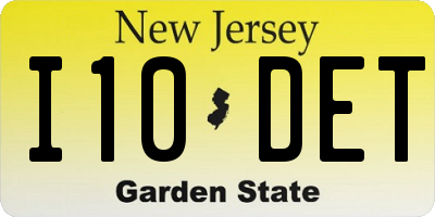 NJ license plate I10DET