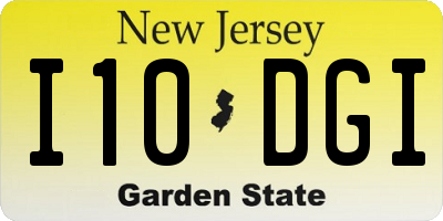 NJ license plate I10DGI