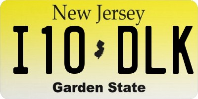 NJ license plate I10DLK