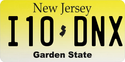 NJ license plate I10DNX