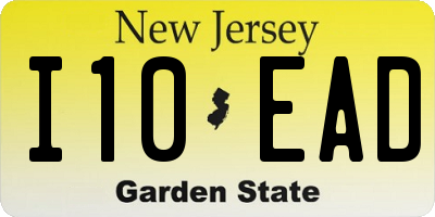 NJ license plate I10EAD