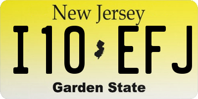 NJ license plate I10EFJ