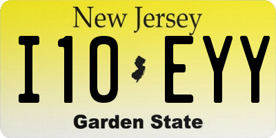 NJ license plate I10EYY