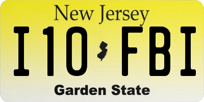 NJ license plate I10FBI