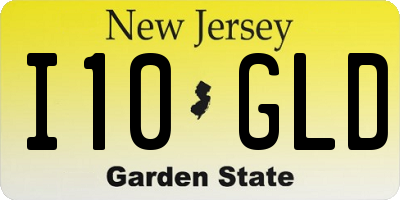 NJ license plate I10GLD