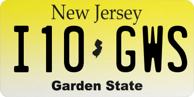NJ license plate I10GWS