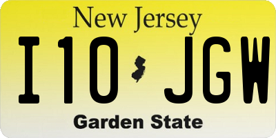 NJ license plate I10JGW